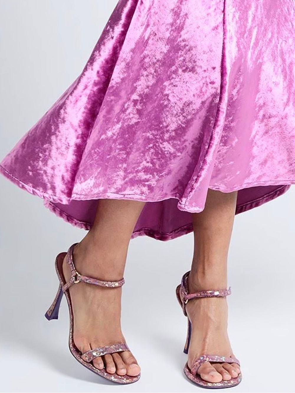 BY FAR Holographic Strappy Heels Pink Size 39 US 8.5